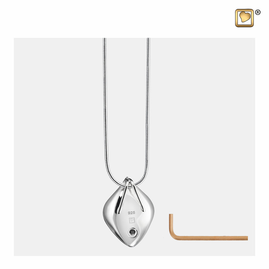 Pendant: Calla Lily - Rhodium Plated Gold Vermeil Two Tone - PD1210
