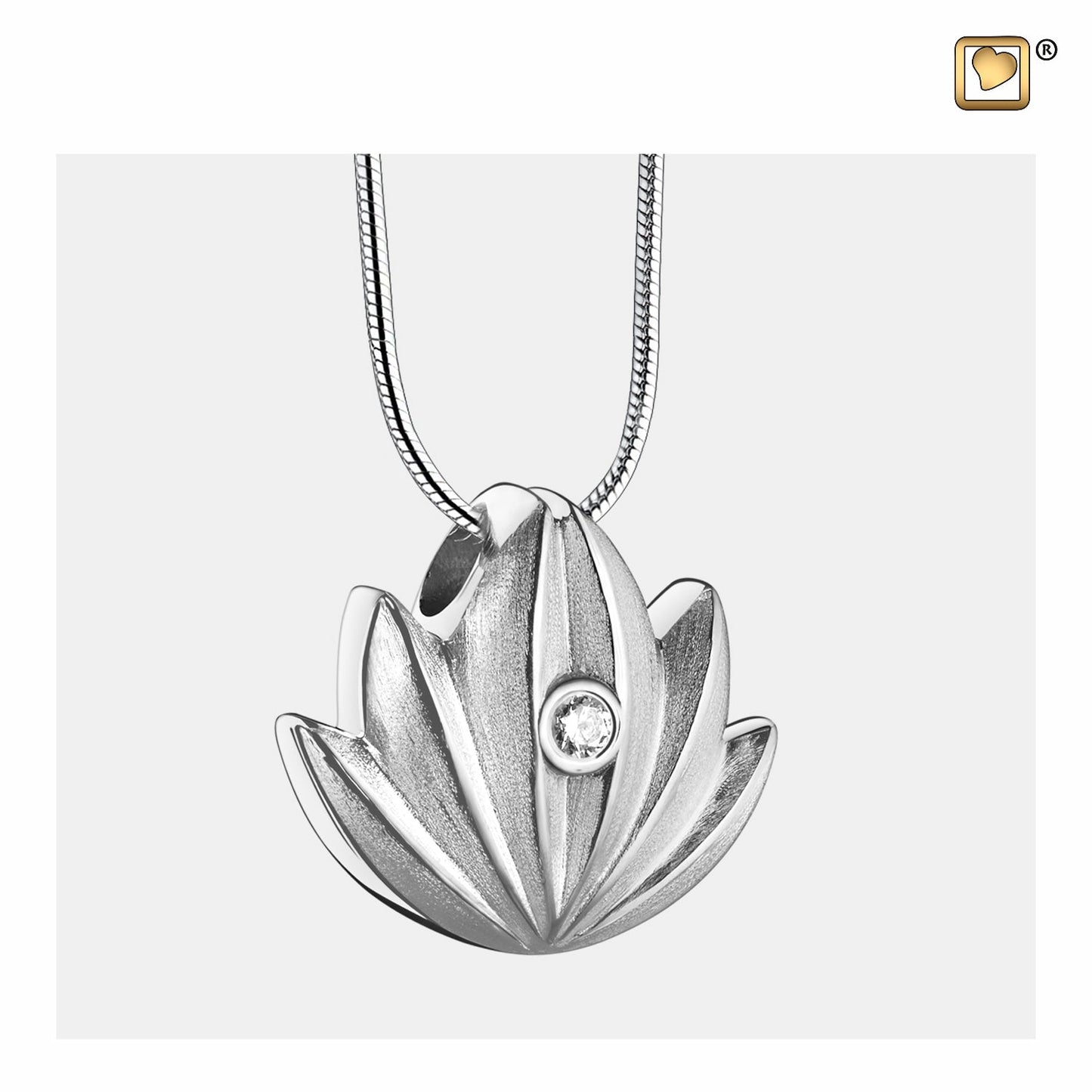 Pendant: Lotus - Rhodium Plated Two Tone w/Clear Crystal - PD1300