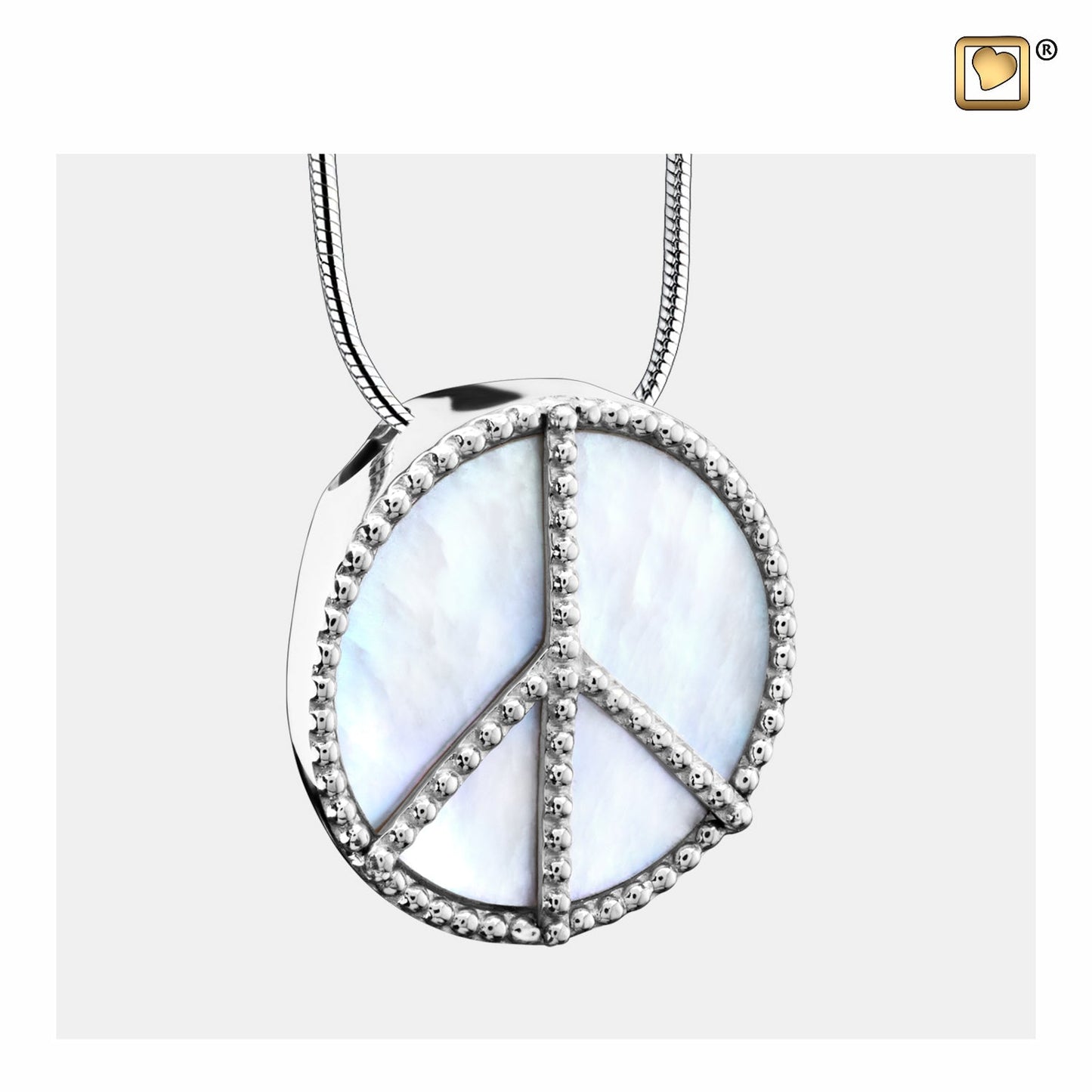 Pendant: Peace Mother of Pearl - Rhodium Plated - PD1320