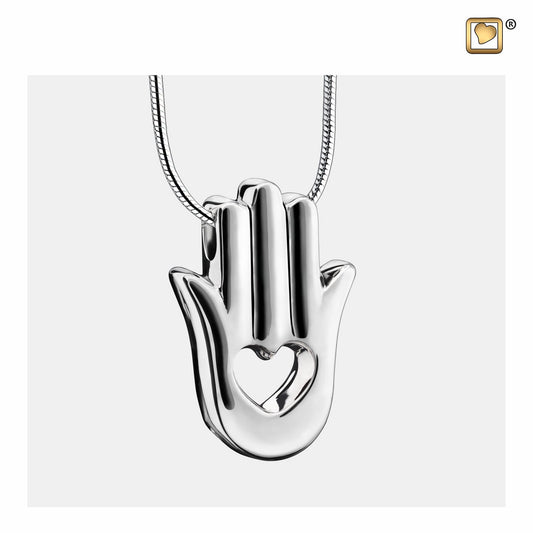 Pendant: Hamsa Hand - Rhodium Plated - PD1380