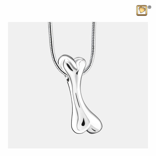 Pendant: Dog Bone - Rhodium Plated - PD1410