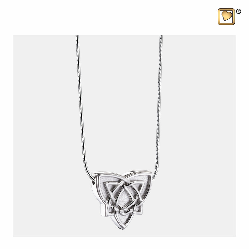 Pendant: Celtic Trinity Knot - Rhodium Plated Two Tone - PD1490