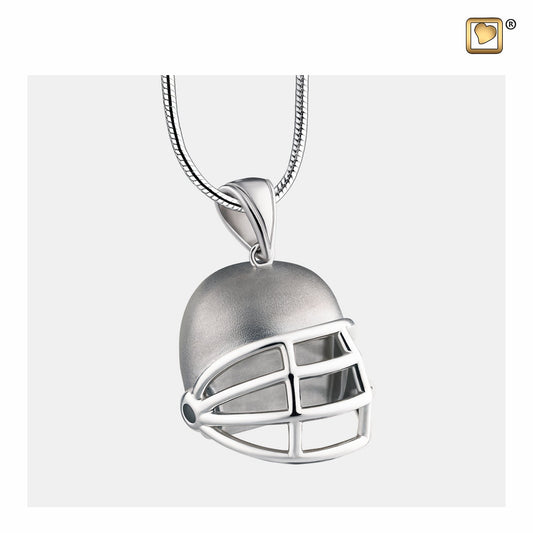 Pendant: Football Helmet - Rhodium Plated Two Tone - PD1510