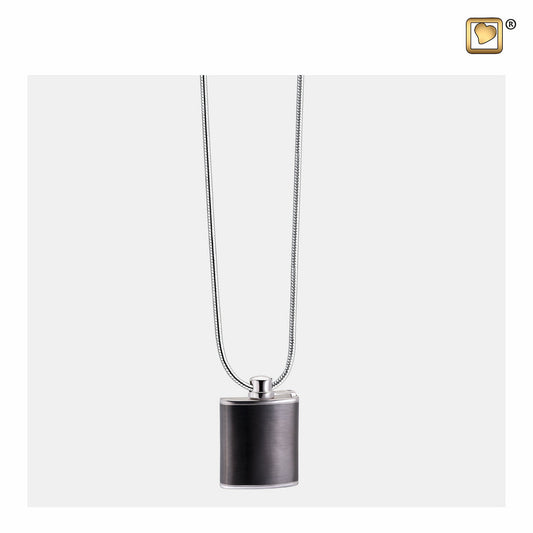 Pendant: Flask - Ruthenium Plated Two Tone - PD1513